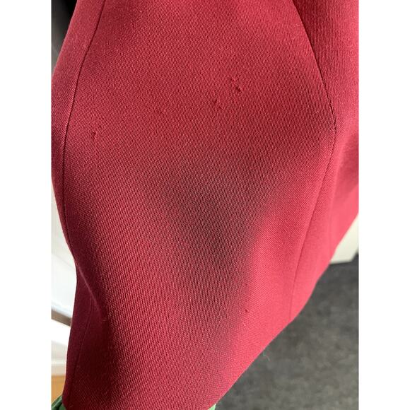 Lagerfeld Wmns Sz 38 Vintage 90s Maroon Fitted Blazer Retro Vintage Cool Work - Picture 15 of 16